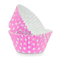 Caissettes pour cupcakes roses à pois - 24 unités