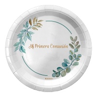 Assiettes de Communion florales de 23 cm - 6 unités