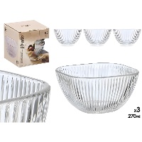 Lot de 3 bols apéritif 11,5 cm - motif rayures