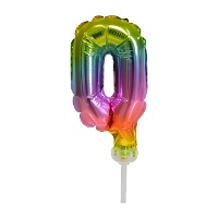 Ballon numéro arc-en-ciel 13 x 5,5 cm - 1 pièce