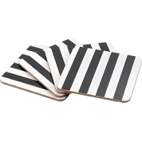 Sous-verres à rayures noires - lot de 4