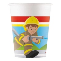 Gobelets Pompiers en action 200 ml - 8 pcs.