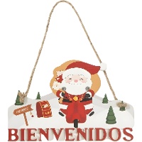 Panneau de bienvenue du Père Noël, 18,5 x 12 cm
