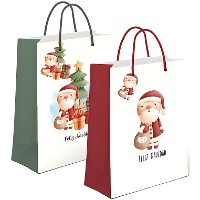 Sac cadeau de 23 x 18 x 10 cm de Père Noël vintage - 1 unité