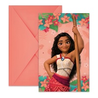 Cartes d'invitation Vaiana - lot de 6