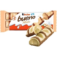 Kinder Bueno au chocolat blanc fourré à la crème de noisettes - Kinder - 1 unité