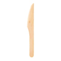 Couteau en bois biodégradable 16,5 cm - 8 pcs.
