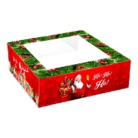 Boîte de 33 x 33 x 7,5 cm pour gâteau décoré de Père Noël