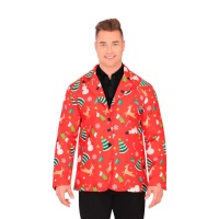 Veste de Noël rouge avec bonhomme de neige