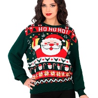 Pull de Noël du Père Noël Ho Ho Ho pour femme