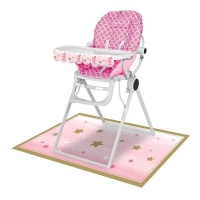 Kit chaise haute rose pour la première année - 2 pièces