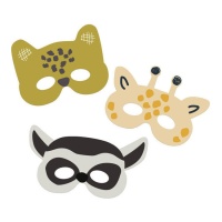 Masques d'animaux de zoo - 6 pièces