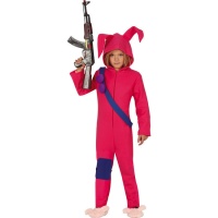 Costume de lapin guerrier rose pour enfants