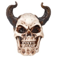 Crâne décoratif avec cornes 20 cm