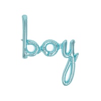 Ballon lettres Boy bleu pastel 1,00 m