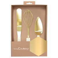 Batterie de cuisine en plaqué or - Scrapcooking - 3 pcs.