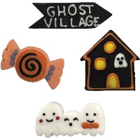 Figurines en sucre assorties du village d'Halloween de 4 cm - Dekora - 40 unités