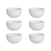 Bol rond en porcelaine de 700 ml avec bordure - 6 pcs.