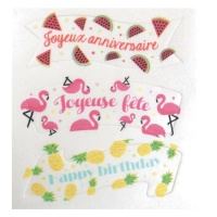 Gaufrettes à découper Happy Birthday en anglais et en français - 3 unités