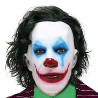 Masque de clown Joker avec cheveux
