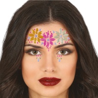 Bijoux de visage adhésifs avec trois fleurs