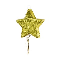 Pinata 3D étoile dorée - 44,5 x 42,5 x 9 cm