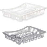 Porte-vaisselle 45,5 x 36,5 x 8 cm gris ou blanc - 1 pc.