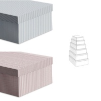 Boîte rectangulaire avec bandes verticales - 6 pcs.