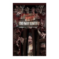 Décoration de porte de zombie avec rideau 1,45 x 2,40 m
