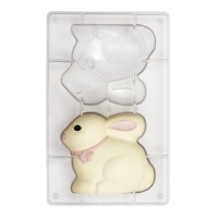 Moule à chocolat pour lapin 13 x 11 cm - Decora - 2 cavités