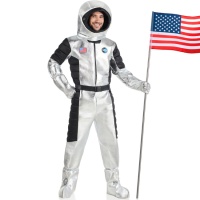 Costume d'astronaute argenté pour adultes