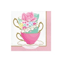 Serviettes Teatime 16,5 x 16,5 cm - 16 pcs.