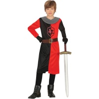 Costume médiéval de guerrier rouge pour enfants
