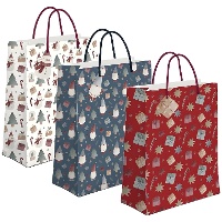 Sac cadeau de 45 x 33 x 10 cm de Noël 3 modèles - 1 unité