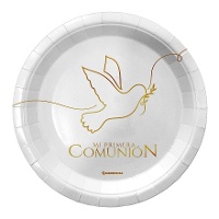 Assiettes de Ma Première Communion de 18 cm - 8 unités