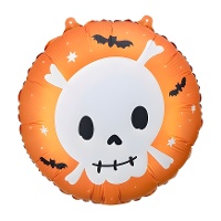 Ballon rond avec crâne et chauves-souris de 45 cm - PartyDeco