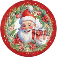 Assiettes de 23 cm avec le père Noël - 6 pièces