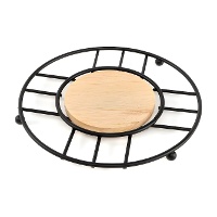 Dessous de plat de 18 cm en métal blanc ou noir - 1 unité