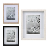 Cadre photo en cerisier noir et blanc pour photos 13 x 18 cm - DCasa