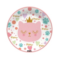 Vaisselle Princesse Chat 18 cm - 8 unités