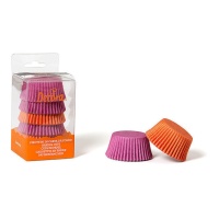 Capsules pour cupcakes orange et magenta - Decora - 75 pcs.