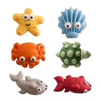 Figurines en sucre d'animaux marins - Dekora - 48 unités