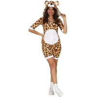 Costume court d'ours léopard pour femmes