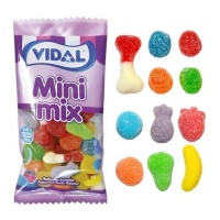 Sachet de bonbons gélifiés enrobés de sucre - Mini mix Vidal - 75 gr