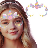 Bijoux adhésifs pour le visage Licorne