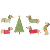 Figurines en bois découpé de Teckel - 6 unités