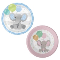 Assiettes bébé éléphant 22 cm - 8 pcs.