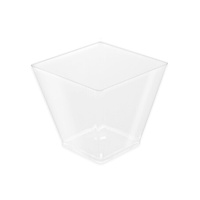 Bol carré en plastique transparent de 6,5 x 5,3 cm - 25 pcs.