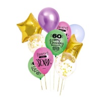 Felices 60 ballons en latex assortis 30 cm - 10 unités