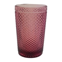 Gobelet en verre gravé rose de 350 ml